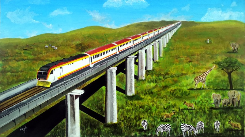 Oil Painting: Mombasa-Nairobi Standard Gauge Railway